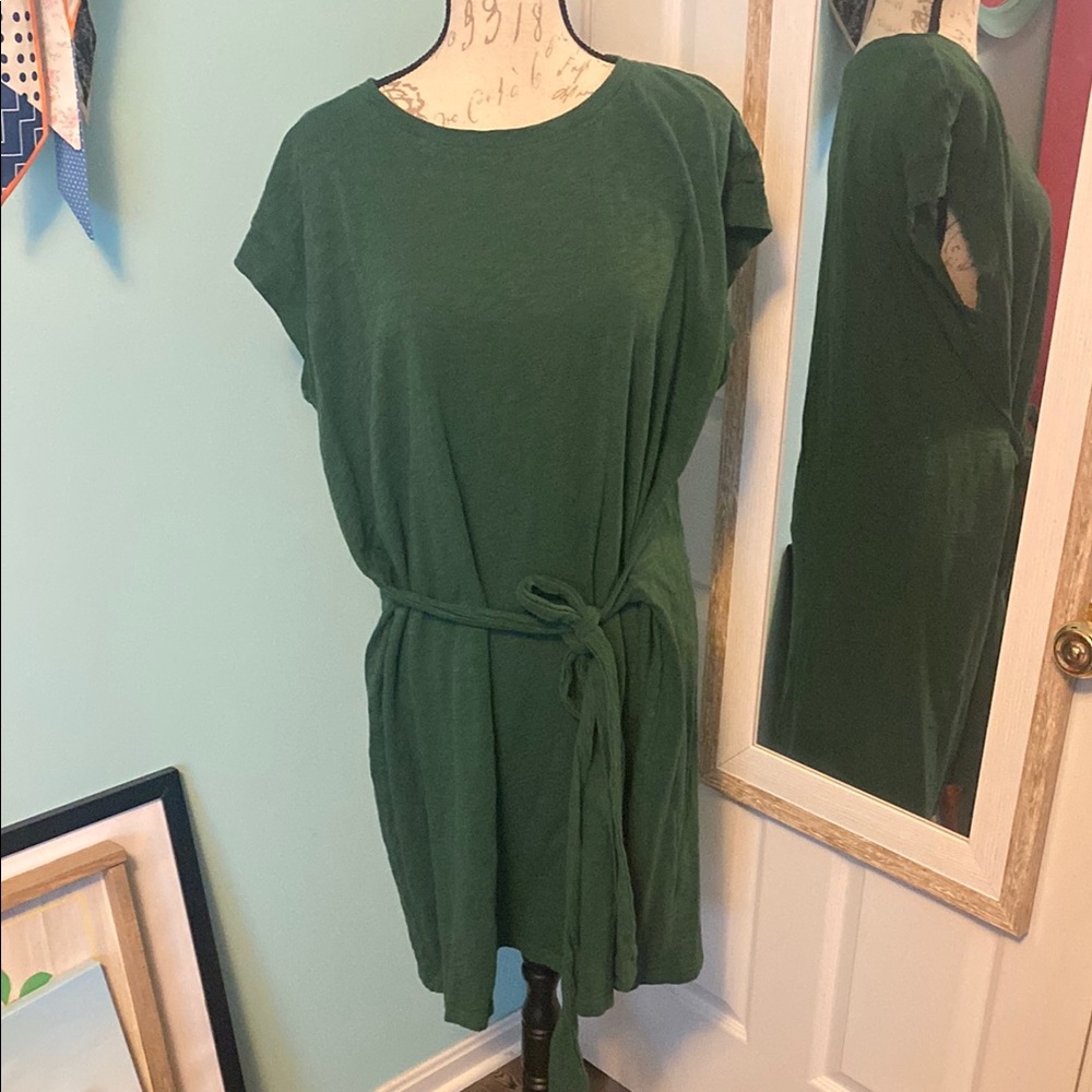 J Crew XXL 16 18 women’s Knit Dress 100 Cotton Tie Waist!